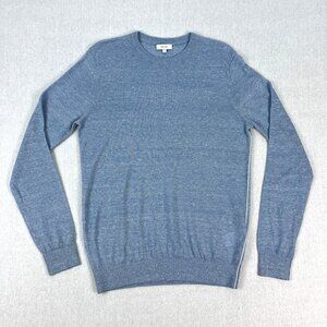 Reiss Grayson Sweater Mens S Linen Wool Blend Light Blue Long Sleeve Crew Jumper